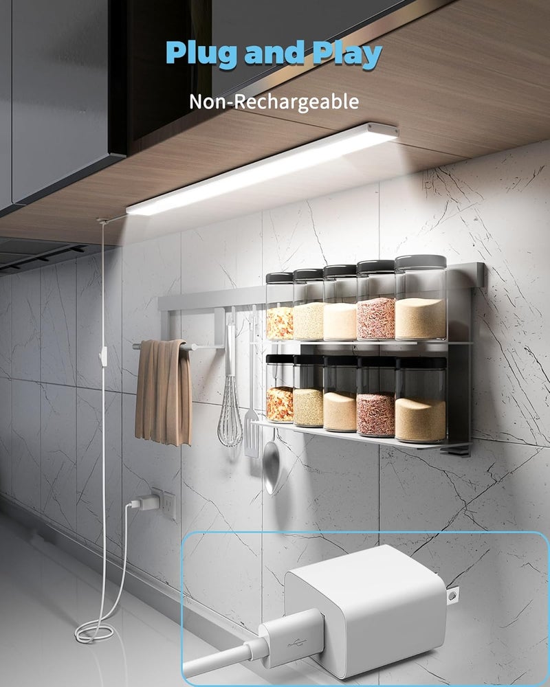ASOCO Plug-in Under Cabinet Lighting, 24Inch LED Workbench Lights with Super Brighten 900Lumen and Dimmable 6000K Cool White, Memory Function Desk Lamp for Kitchen Sink/Desk/Workbench - Image 3